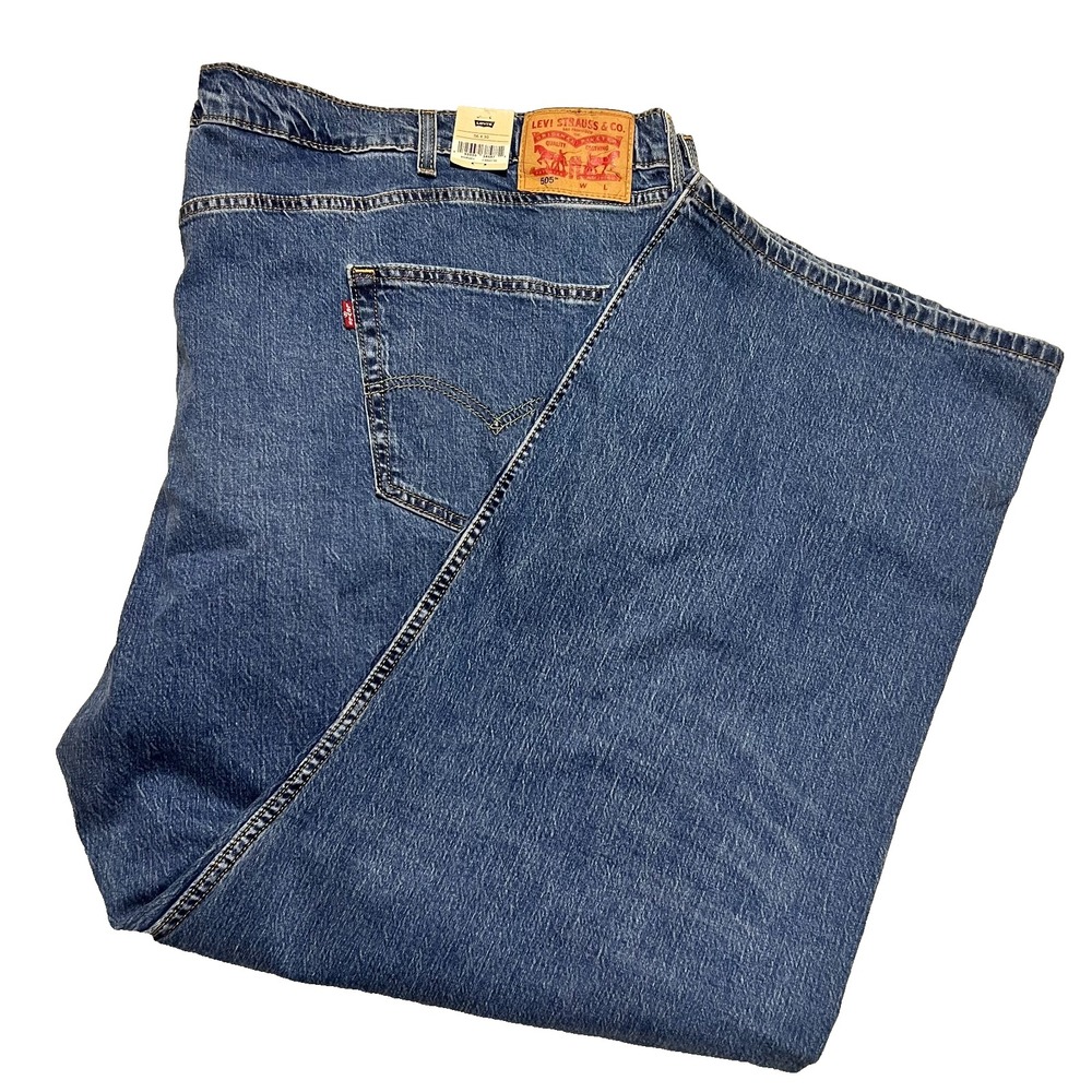 Levi's 505 Regular Fit Stretch Jeans Men's 56x30 Blue Eco Ease Straight Leg